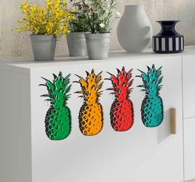 Pop Kunst Ananas Muursticker