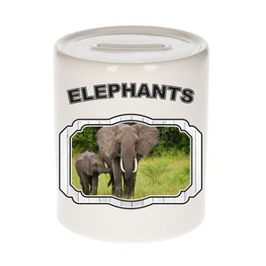 Dieren olifant spaarpot - elephants/ olifanten spaarpotten kinderen 9 cm