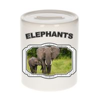 Dieren olifant spaarpot - elephants/ olifanten spaarpotten kinderen 9 cm - thumbnail