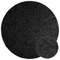 VidaXL Vloerkleed zizur binnen en buiten ø 120 cm jute look antraciet