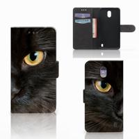 Nokia 2 | Telefoonhoesje | Met pasjeshouder | Zwarte Kat