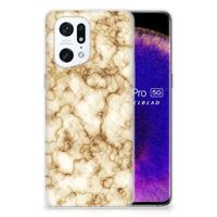 OPPO Find X5 Pro TPU Siliconen Hoesje Marmer Goud - thumbnail