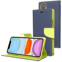 Voor iPhone 11 kwik GOOSPERY FANCY dagboek horizontale Flip lederen draagtas met houder & kaartsleuven & portemonnee (Navy)