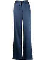 WOERA pantalon palazzo à lien de resserrage - Bleu