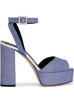 Giuseppe Zanotti sandales pailletées à semelle plateforme - Bleu - thumbnail