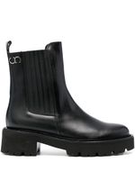 Casadei bottines en cuir à plaque logo 50 mm - Noir