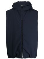 Jil Sander padded sleeveless hooded gilet - Bleu