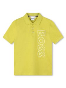 BOSS Kidswear polo en coton à logo imprimé - Jaune