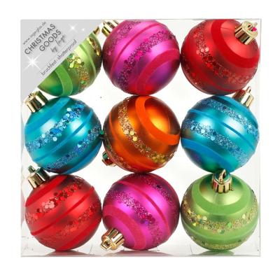 Inge Christmas Kerstballen - 27x - gekleurd - 6 cm - kunststof - glitter motief