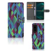 Sony Xperia 5III | Book Case | Abstract Green Blue