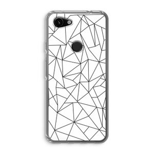 Geometrische lijnen zwart: Google Pixel 3a Transparant Hoesje