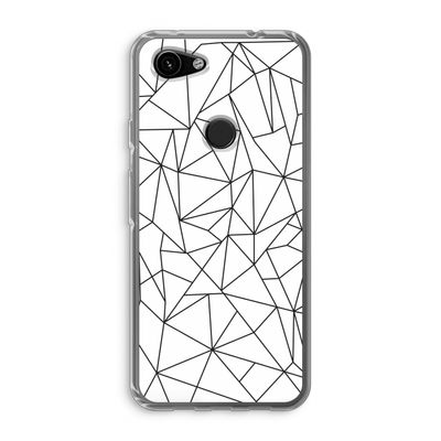 Geometrische lijnen zwart: Google Pixel 3a Transparant Hoesje