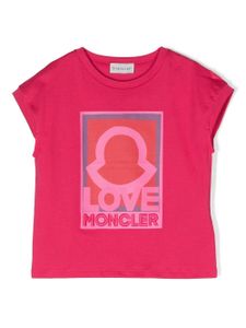 Moncler Enfant t-shirt à logo brodé - Rose