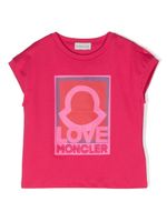 Moncler Enfant t-shirt à logo brodé - Rose - thumbnail