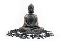 Japanse Boeddha Beeld Polyresine Meditatie - 19 x 12 x 24 cm - thumbnail