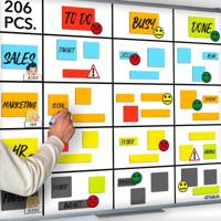 Scrum magneten set voor whiteboard 206-delig