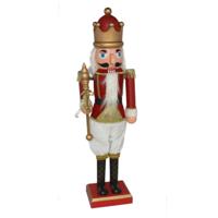 Notenkraker decoratie figuur/beeld - 110 cm - rood - met beweging en verlichting - kunststof - thumbnail