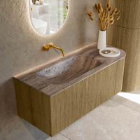 Badmeubel Mondiaz Kurve-Dlux | 115 cm | Meubelkleur Dusk | Wastafelkleur Oza | Solid surface | Wasbak linker zijde spoelbak | Zonder kraangat(en)