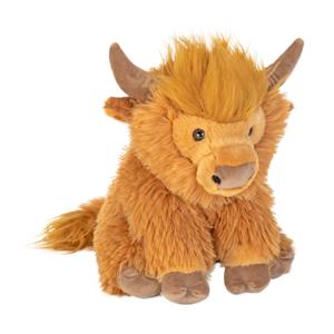 Wild Republic Schotse hooglander koe knuffel - bruin - pluche - 30 cm