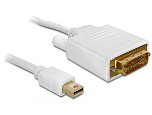 DeLOCK Kabel mini Displayport > DVI 24pin male 1m mini Displayport 20pin DVI-I 24 Wit