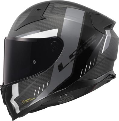 LS2 integraalhelm "ff811 vector ii carbon grid". helmet ff811 vector ii carb.grid xxl bl./grey