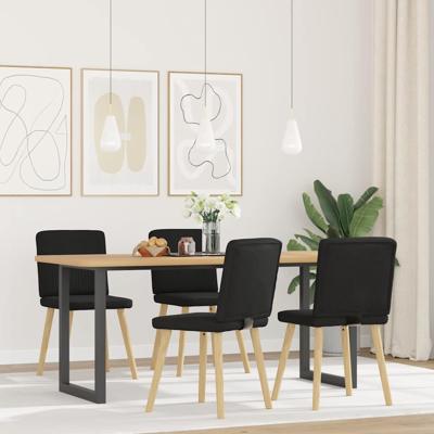 Eetkamerstoelen 4 st stof zwart