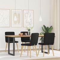 Eetkamerstoelen 4 st stof zwart