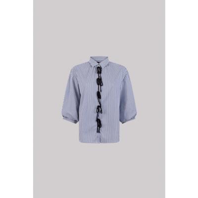 Jansen Amsterdam - Blauw | Dames | Blouse | Blauw | 40 | regular | Kamst mode
