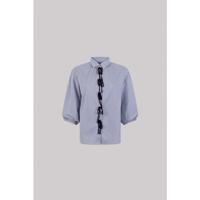 Jansen Amsterdam - Blauw | Dames | Blouse | Blauw | 46 | regular | Kamst mode