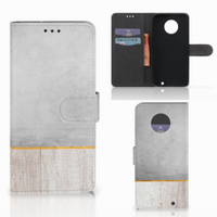 Motorola Moto G6 Plus Book Style Case Wood Concrete - thumbnail