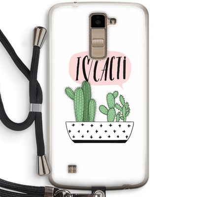 I love cacti: LG K10 (2016) Transparant Hoesje met koord