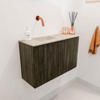 Toiletmeubel Mondiaz Joya Dlux | 71.6 cm | Meubelkleur Shadow | Faye wastafel Frappe Wasbak Links | Zonder kraangat(en)