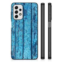 Samsung Galaxy A23 Houten Print Telefoonhoesje Wood Blue