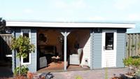 Woodpro Scheveningen Tuinhuis 600x300 cm 28 mm vuren blank- Plat dak- Onbehandeld vurenhout- Woodpro