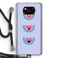 Smiley watermeloen: Xiaomi Poco X3 NFC Transparant Hoesje met koord