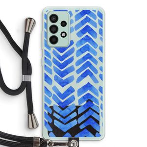 Blauwe pijlen: Samsung Galaxy A52s 5G Transparant Hoesje met koord