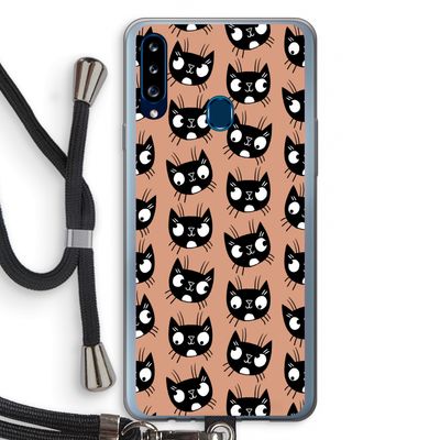 Kat: Samsung Galaxy A20s Transparant Hoesje met koord