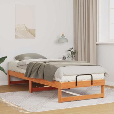 Bedframe met Draaghandvatten Bruin 90 x 210 cm