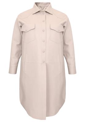 Yoek Blouse-jas LEATHER | Beige | Maat 44
