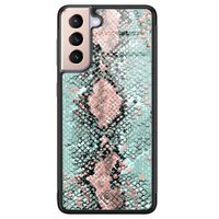 Samsung Galaxy S21 glazen hardcase - Baby snake