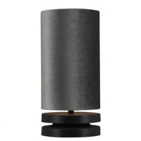 Livio zwart tafellamp 33cm + kap antraciet - thumbnail