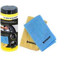 Dunlop Autoreinigings set - 3-delig - 2x microvezeldoek - 40x vochtige doekjes - poetsen