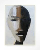 Urban Cotton Wandkleed 'Head 2' 145 x 190cm in Floating Frame - off white