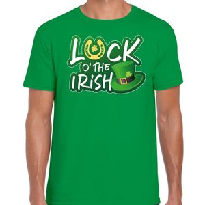 Luck of the Irish feest shirt / outfit groen voor heren - St. Patricksday 2XL  -