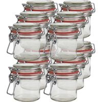 12x Mini weckpotten/inmaakpotten 100 ml met beugelsluiting