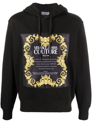 Versace Jeans Couture hoodie à logo imprimé - Noir