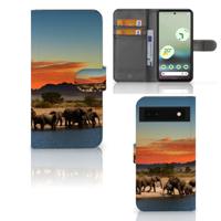 Google Pixel 6A | Telefoonhoesje | Met pasjeshouder | Olifanten