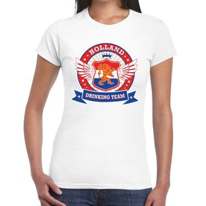 Wit Holland drinking team t-shirt dames