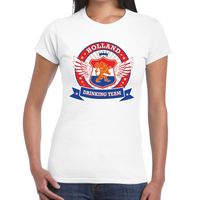 Wit Holland drinking team t-shirt dames