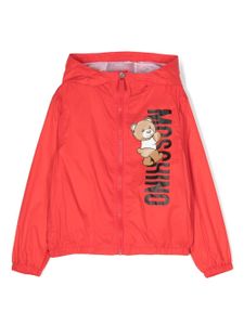 Moschino Kids imperméable court Teddy Bear à capuche - Rouge